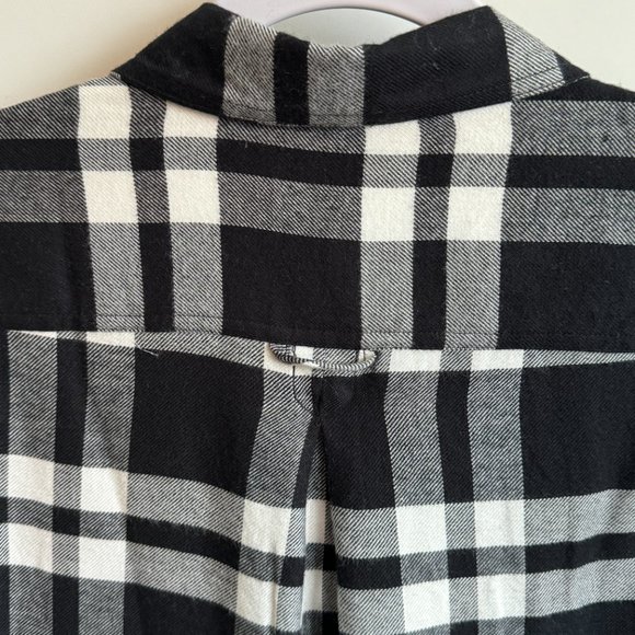NWT! Como Vintage Soft Flannel Shirt in Black and White Plaid - Picture 5 of 8